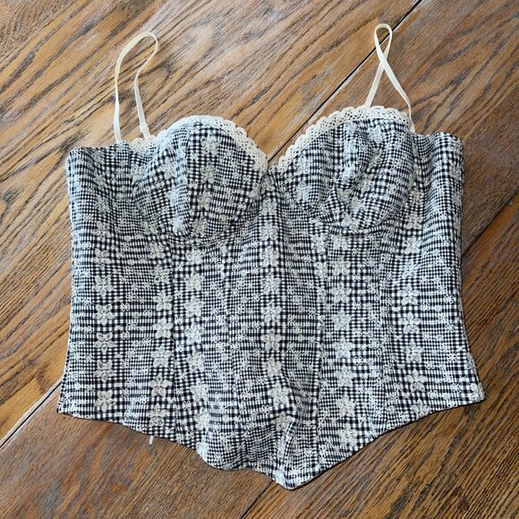 GUIZIO Genevieve Gingham Bustier/worn one time/XL - Picture 5 of 12